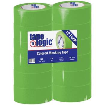 Tape Logic 2" x 60 Yards Masking Tape Light Green 12 Rolls (T93700312PKA)