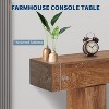 63" Long Console Table for Entryway, Wood Rectangular Sofa Table Behind The Couch, Hallway, Living Room, Foyer, Rustic Natural Color - 4 of 4
