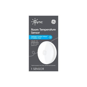 GE CYNC Smart Room Temperature Sensor: White Plastic Thermostat with CR2025 Battery, No Certifications - 1 of 4