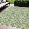 Green And Ivory Geometric Washable Indoor Outdoor Area Rug - 2 of 4