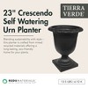 Tierra Verde Self-Watering Indoor Outdoor Urn Planter, Crescendo, 19"x23", Black - 2 of 4