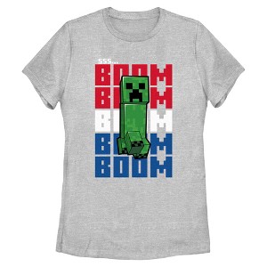 Womens Minecraft Red White and Boom T Shirt - 1 of 4