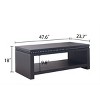 47'' Rectangular Wood Coffee Table with Beaded Trim & Open Storage Shelf,Modern Farmhouse Center Table for Living Room-Baofuwish - 4 of 4
