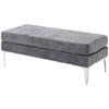 HOMCOM 47.75 Inches End of Bed Bench, Upholstered Entryway Bench with Double Layer Seat Cushions and Steel Legs, Bedroom Bench - image 4 of 4