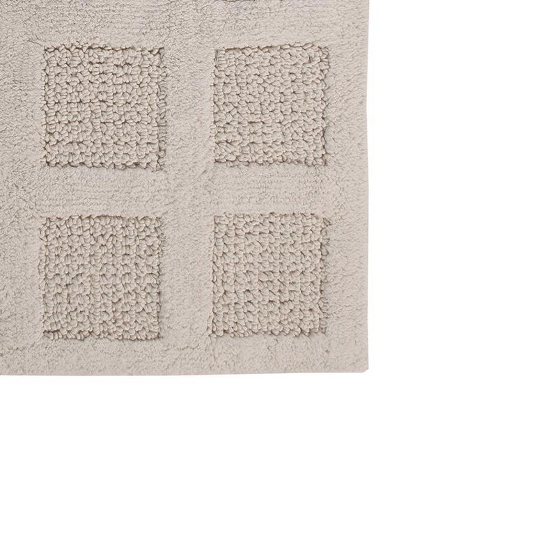 Square Honeycomb 100% Cotton Reversible Bath Rug Ivory by Knightsbridge, 2 of 5
