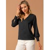 Allegra K Women's Elegant Satin Long Sleeve Office Work Blouses - 3 of 4