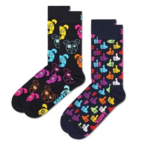 Happy Socks Adult Men and Women Crew Dog Animal Pets Socks in sustainable materials - 3pk in Color Navy - 1 of 3