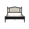 Full Size Wooden Platform Bed with Natural Rattan Headboard - 4 of 4