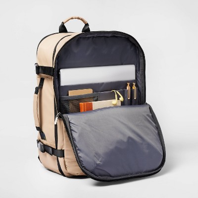 35L Travel Backpack Beige - Open Story™️: College Book Bag, 17 Laptop Ready