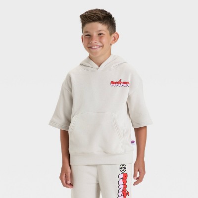 Boys' Legendary Pokémon Short Sleeve Fleece Hooded Sweatshirt - Gray