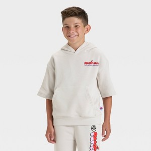 Boys' Legendary Pokémon Short Sleeve Fleece Hooded Sweatshirt - Gray - 1 of 4