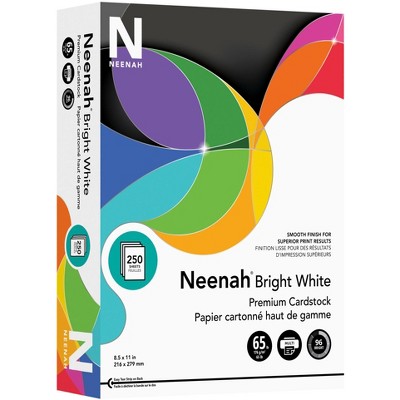 Neenah Bright White Cardstock, 8-1/2 x 11 Inches, 65 lb, Pack of 250