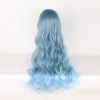 Unique Bargains Women's Curly Wigs 26" Blue with Wig Cap - 4 of 4