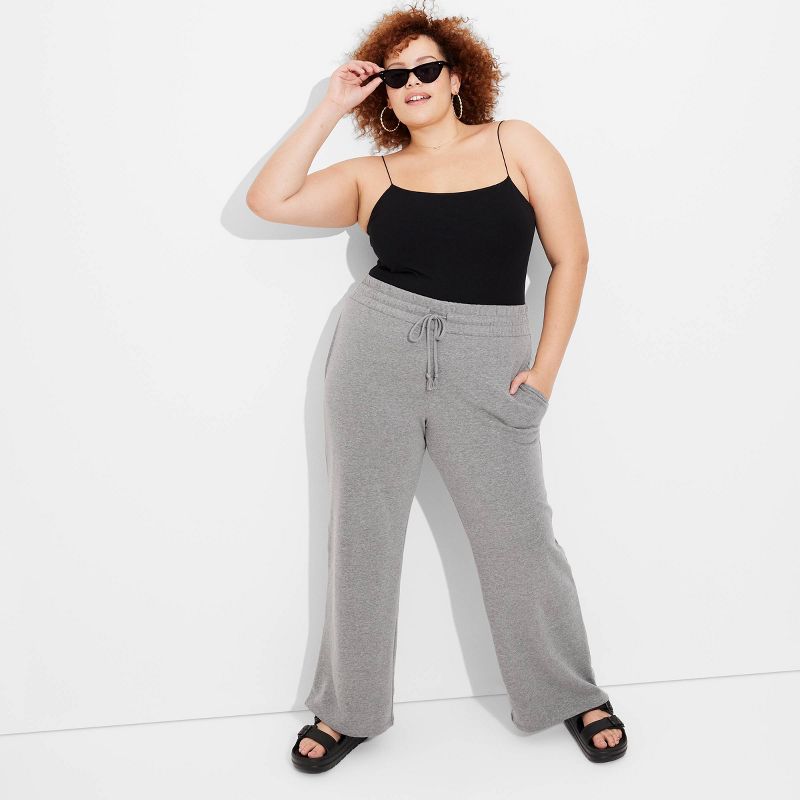 Women's High-Rise Wide Leg French Terry Sweatpants - Wild Fable™, 1 of 10