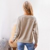 Women's Charming Floral Embroidered Khaki Knit Sweater - Cupshe - 4 of 4