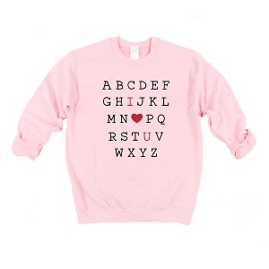 Simply Sage Market Women's Graphic Sweatshirt Alphabet I Love You - 1 of 3