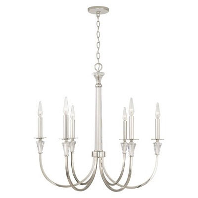 Capital Lighting Laurent 6 - Light Chandelier in  Polished Nickel