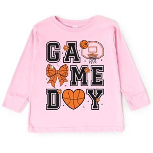 The Juniper Shop Basketball Game Day Coquette Toddler Long Sleeve Tee - 1 of 4