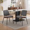 NicBex Set of 2 Mid-Century Upholstered Dining Chairs PU Leather Armless Accent Side Chairs with Metal Legs - 2 of 4