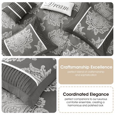 California King Grey Microfiber Reversible Comforter Set