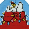 Peanuts Beanie Adult Snoopy and Woodstock Christmas Cuff Knit Light Up Hat Blue - 4 of 4