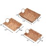 happimess Rowan Bohemian Cottage Handwoven Hyacinth Rectangular Decorative Basket Trays with Handles - 4 of 4