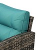 WestinTrends 2-Piece PE Rattan Wicker Outdoor Sofa with Cushions Side Table Set - 4 of 4