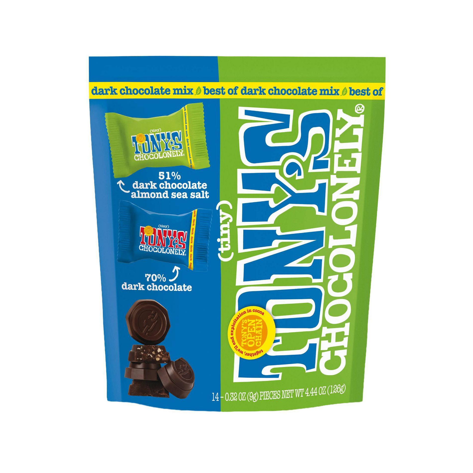 Tony's Chocolonely Best of Dark Mix Pouch Chocolate - 4.44 oz