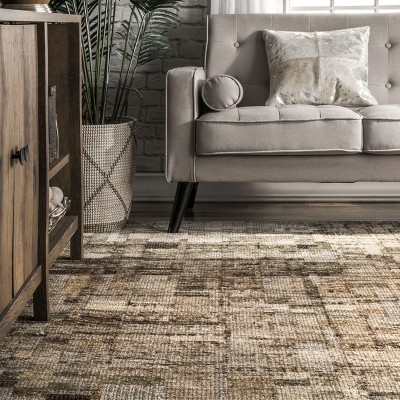 Lilly 5' x 8' Brown Abstract Tufted Area Rug