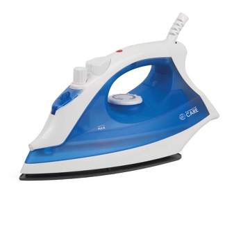 COMMERCIAL CARE Steam Iron, 1200 Watt Portable Iron, Self-Cleaning Steamer for Clothes with Nonstick Soleplate, 9.5 Oz. Tank,  Blue
