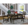 HomeStock 6-Piece Rectangle Cappuccino Finish Solid Wood Top Dining Table with 1 Bench, 4 Chairs - 2 of 4