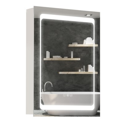 Sleek Stainless Steel LED Lighted Wall-Mounted Medicine Cabinet