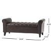 CAVINAS PU Leather Storage Ottoman Bench with Rolled Arms,Upholstered Storage Ottoman,Storage Bench for Living Room,Bedroom - 3 of 4