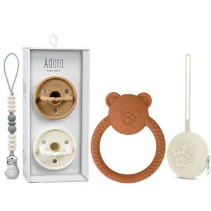 La'dore Baby Silicone Pacifiers, Pacifier Clip, Pacifier Case & Bear Teether Gift Set – Newborn Baby Essentials for Babies & Toddlers, BPA-Free - 1 of 4