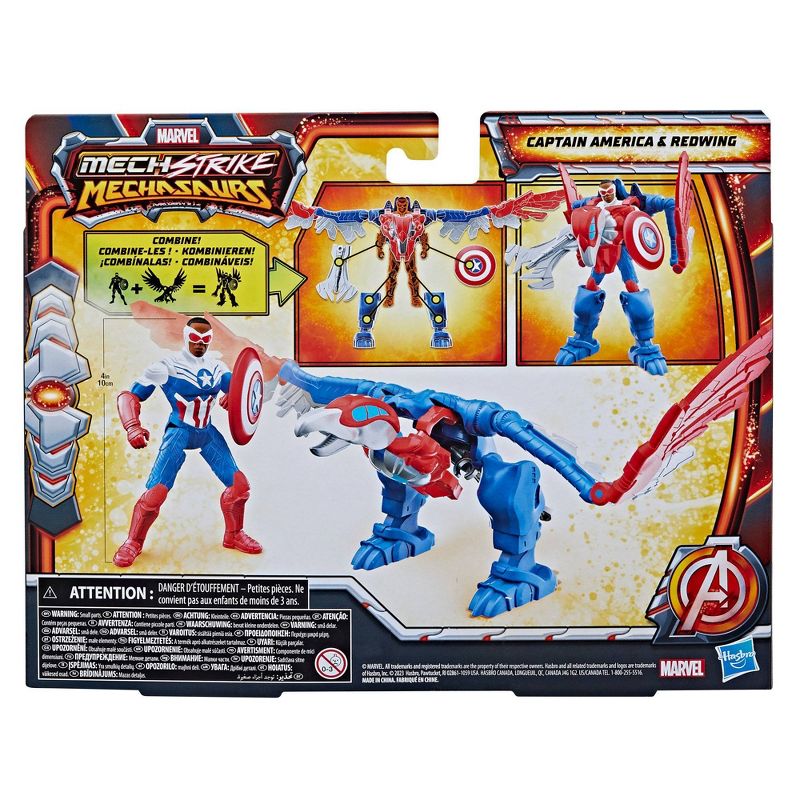 Marvel Mech Strike Mechasaurs Captain America and Redwing Action Figure Set - 2pk, 6 of 10
