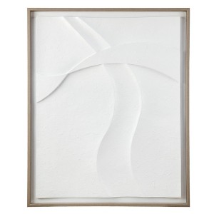 Ink+Ivy 26.75"x32.75" Paths Collide Framed Carved Resin Dimensional Wall Decor: Modern Abstract Art, Spot Clean - 1 of 4