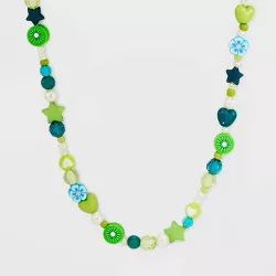 Mixed Bead and Simulated Pearl Necklace - Wild Fable™ Green