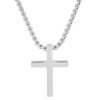 Steeltime Men's stainless steel polished cross pendant. Color Options: Silver, Gold - 2 of 4