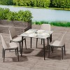 32'' Heat Resistant Marble Dining Table Kitchen Eating with Strong Black 4Legs - 3 of 4