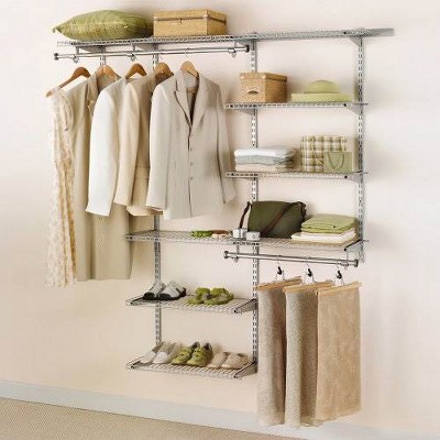 Rubbermaid Configurations 3-6 Ft Custom Closet Organizer Deluxe Kit, Titanium