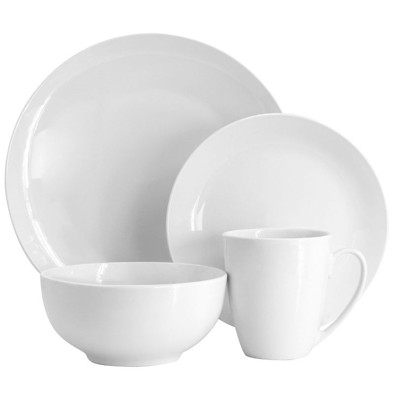 Gibson Modern Southern Home Signature 4 Piece Stoneware Dinnerware Set in White, 1 of 9