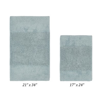 Granada 2 Piece Bath Rug Set 100% Premium Cotton Tufted Non-Slip Backing Bathmats for Bathroom, Super Soft Absorbent, Machine Washable
