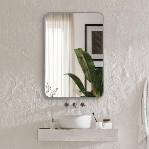 Whisen 30x36 Inch Rectangular Bathroom Wall Mirror, HD Glass with Anti-Rust Aluminum Frame - 1 of 4