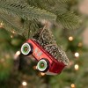 NORTHLIGHT 4.5" Glittered Glass Wagon with Tree Christmas Ornament - Red/Green - 2 of 3