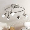 Pro Track 5-Head LED Ceiling Track Light Fixture Kit GU10 Directional Silver Brushed Nickel Finish Metal Industrial Spiral Kitchen 15 3/4" Wide - 2 of 4