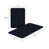Hastings Home Memory Foam Bathroom Rug With Wavy Microfiber Top - Black, Set of 2 - 4 of 4
