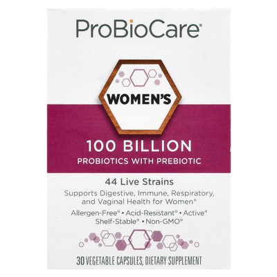ProBioCare Women's Probiotics With Prebiotic, 100 Billion, 30 Vegetable Capsules