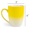 Elanze Designs Yellow White Two Toned Ombre Matte 12 ounce Ceramic Stoneware Coffee Cup Mugs Set of 4 - 4 of 4