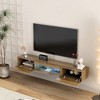 MOEPISY Floating TV Stand, Wall Mounted TV Shelf with Power Outlet,Wall Mounted Floating 65inch TV Stand brown - 4 of 4