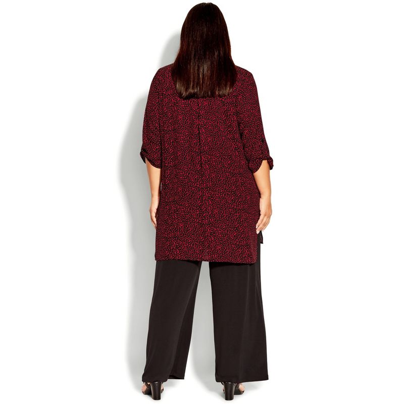 Women's Plus Size Longline Blouse - red fleck | AVENUE, 4 of 7